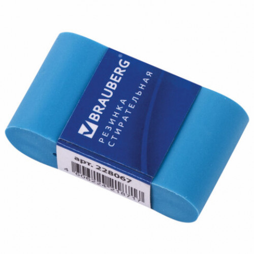 Ластик BRAUBERG Rainbow, 42х23х13 мм, цвет ассорти, картонный держатель, 228067