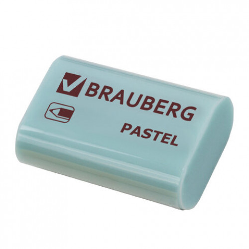Ластик BRAUBERG Pastel, 37х24х11мм, ассорти пастельных цветов, экологичный ПВХ, 229582