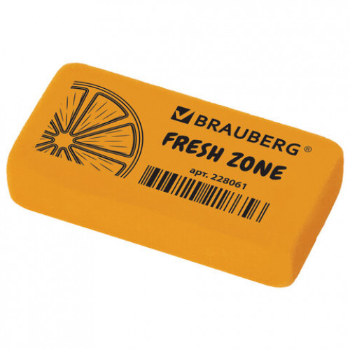 Ластик BRAUBERG Fresh Zone, 40х20х10 мм, цвет ассорти, прямоугольный, 228061