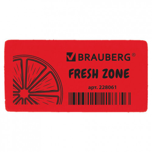 Ластик BRAUBERG Fresh Zone, 40х20х10 мм, цвет ассорти, прямоугольный, 228061