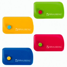 Ластик выкидной BRAUBERG Delta, 60х33х18 мм, цвет ассорти, пластиковый держатель ассорти, 223594