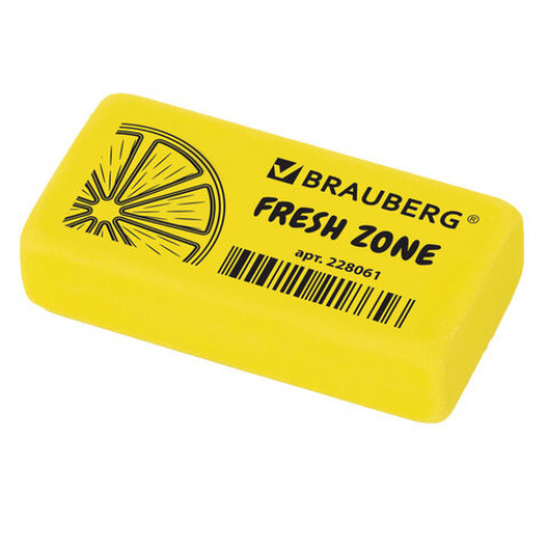 Ластик BRAUBERG Fresh Zone, 40х20х10 мм, цвет ассорти, прямоугольный, 228061