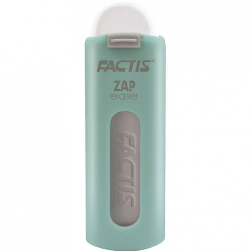 Ластик выдвижной FACTIS ZAP (Испания), 75x7x8 мм, белый, пластиковый корпус ассорти, PTF1130
