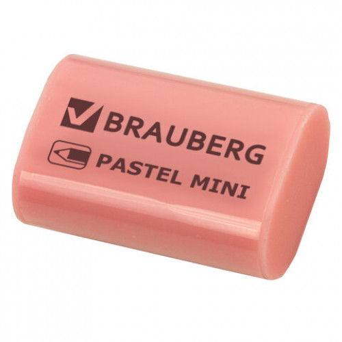 Ластик BRAUBERG Pastel Mini, 27х18х10 мм, ассорти пастельных цветов, экологичный ПВХ, 229581