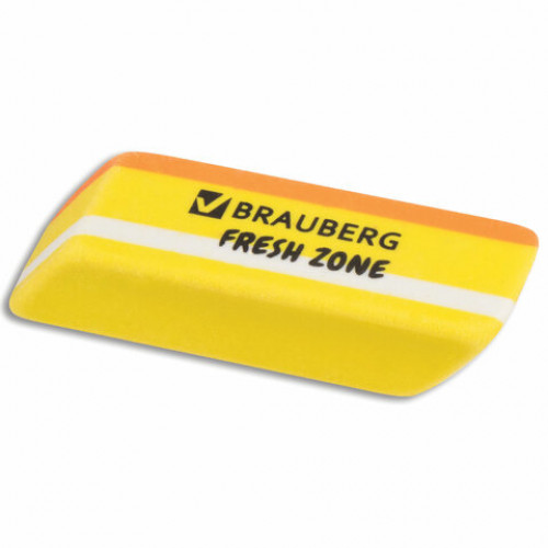 Ластик большой BRAUBERG Fresh Zone, 60х18х12 мм, цвет ассорти, прямоугольный, скошенный, 228717