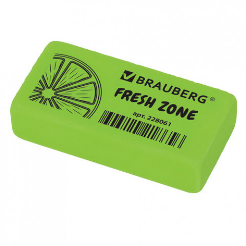 Ластик BRAUBERG Fresh Zone, 40х20х10 мм, цвет ассорти, прямоугольный, 228061