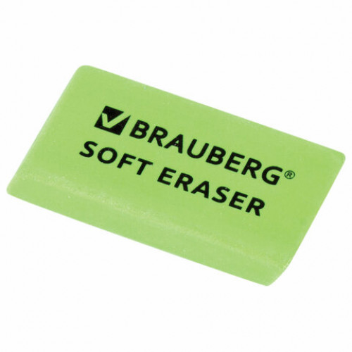 Набор ластиков BRAUBERG Soft 2 шт., 52х25х9 мм, цвет ассорти, прямоугольные, скошенные края, 228062