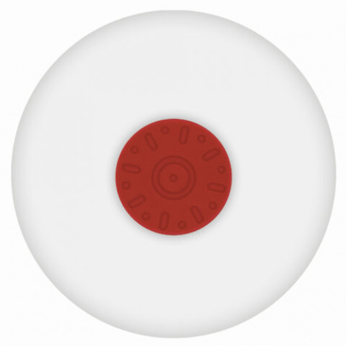 Ластик BRAUBERG Energy, 30х30х8 мм, белый, круглый, красный пластиковый держатель, 222472