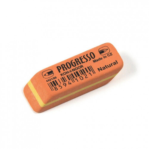 Ластик KOH-I-NOOR Progresso 6821/80, 41х14х8мм, прямоугольный, скошенные края, натуральный каучук, 6821080006KDRU