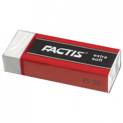 Ластик большой FACTIS Extra Soft ES 20 (Испания), 61х24х13 мм, белый, прямоугольный, CPFES20