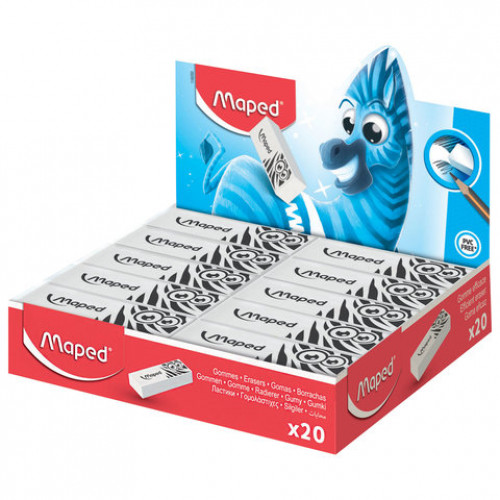 Ластик большой MAPED (Франция) Pulse Technic, 61х21х12 мм, белый, прямоугольный, 116050