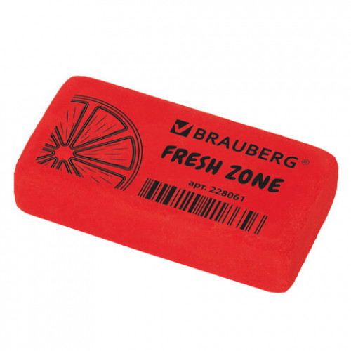 Ластик BRAUBERG Fresh Zone, 40х20х10 мм, цвет ассорти, прямоугольный, 228061