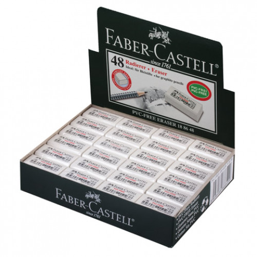 Ластик FABER-CASTELL PVC Free, 31x16x11 мм, белый, прямоугольный, 188648