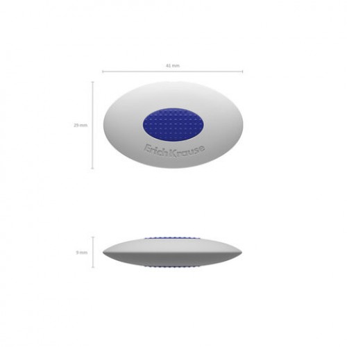 Ластик ERICH KRAUSE SmartWay Mini Oval, 41*29*9мм, белый, овальный, пластиковый держа, 45533