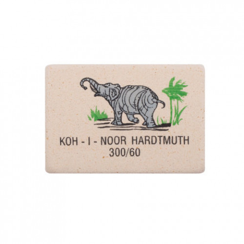 Ластик KOH-I-NOOR Слон 300/60, 31x21x8 мм, белый/цветной, прямоугольный, натуральный каучук, 0300060025KDRU