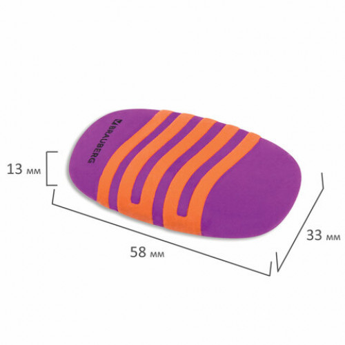 Ластик BRAUBERG Mix Pro, 58х33х13 мм, цвет ассорти, 228722