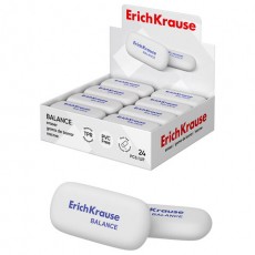 Ластик ERICH KRAUSE Balance, 50x23x9 мм, белый, овальный, 34638