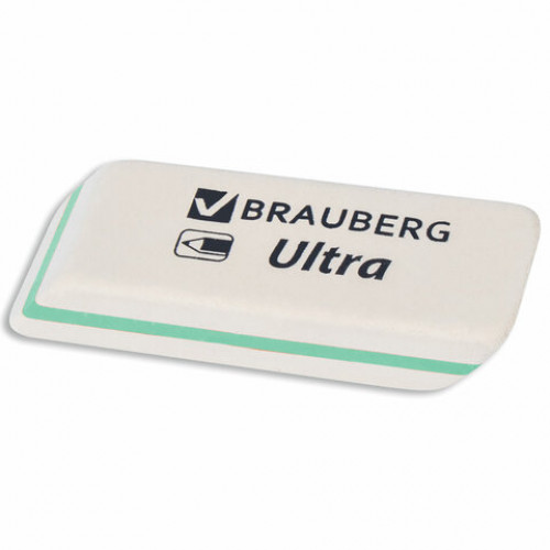 Ластик BRAUBERG Ultra, 50х14х8 мм, белый, детали ассорти, натуральный каучук, 228704