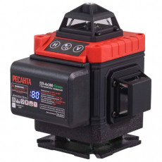 Уровень лазерный, 4 луча, самовыравнивание ± 4 град, РЕСАНТА ПЛ-4Х360 Green, 61/10/544