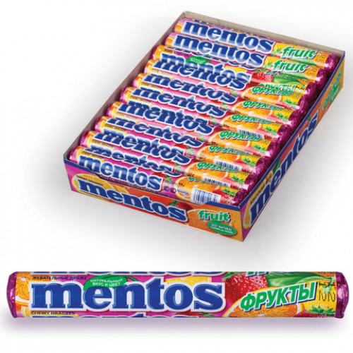 Жевательное драже MENTOS (Ментос) Фруктовый, 37 г, 253