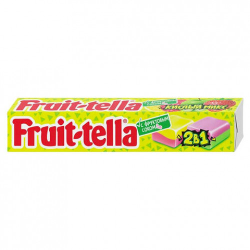 Жевательная конфета FRUITTELLA Кислый Микс 2 в 1, 41 г