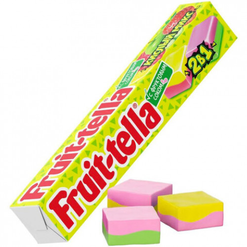 Жевательная конфета FRUITTELLA Кислый Микс 2 в 1, 41 г