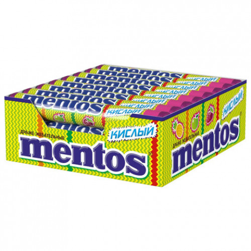 Жевательное драже MENTOS (Ментос) Кислый, 37,5 г