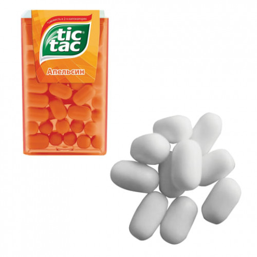 Драже TIC TAC (Тик Так), со вкусом апельсина, 16 г, пластиковая баночка, 77133491