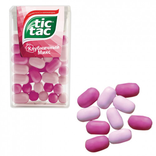 Драже TIC TAC (Тик Так), со вкусом клубники, 16 г, пластиковая баночка, 77116614