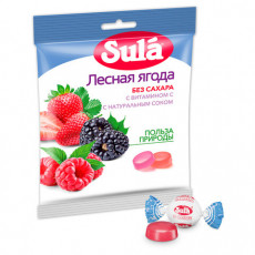 Карамель леденцовая SULA (Зула) Лесные ягоды, без сахара с витамином С, 60 г, 86639