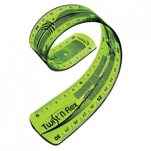 Линейка пластик 30 см, гибкая, MAPED (Франция) Twist'n'Flex, тонированная, зеленая, 276310