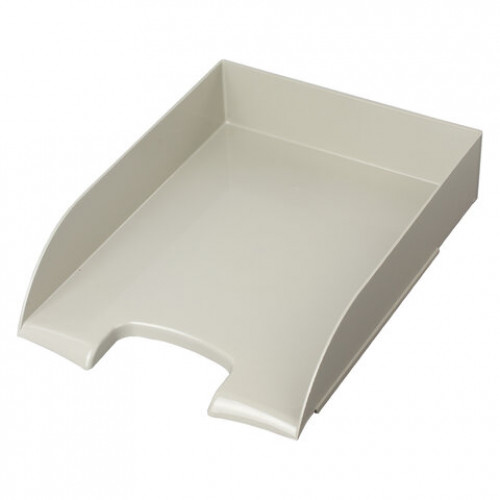 Лоток горизонтальный для бумаг BRAUBERG Office style, 320х245х65 мм, серый, 237287