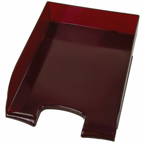 Лоток горизонтальный для бумаг BRAUBERG Office style, 320х245х65 мм, тонированный красный, 237291