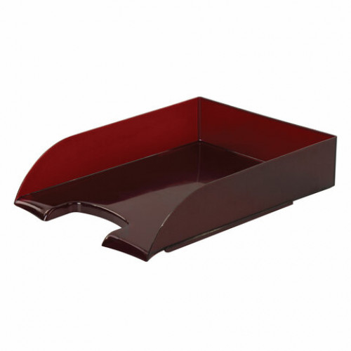 Лоток горизонтальный для бумаг BRAUBERG Office style, 320х245х65 мм, тонированный красный, 237291