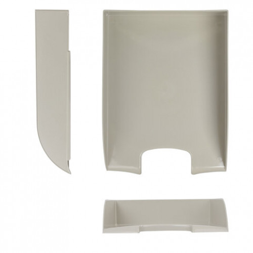 Лоток горизонтальный для бумаг BRAUBERG Office style, 320х245х65 мм, серый, 237287