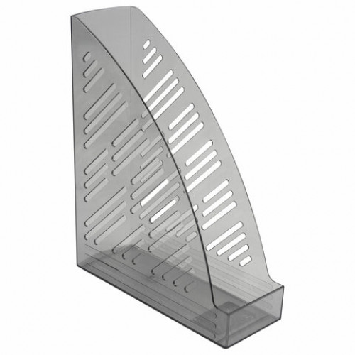 Лоток вертикальный для бумаг BRAUBERG Standard+, 250х90х300 мм, тонированный серый, 237226