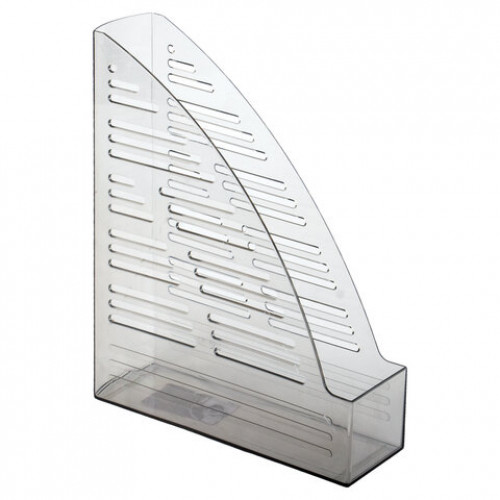 Лоток вертикальный для бумаг BRAUBERG Standard, 245х70х295 мм, тонированный серый, 237222