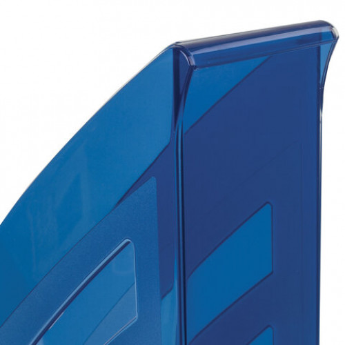 Лоток вертикальный для бумаг BRAUBERG Office style, 245х90х285 мм, тонированный синий, 237282