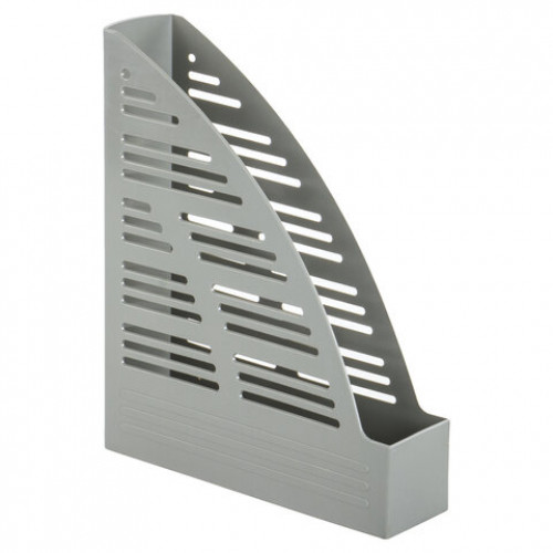 Лоток вертикальный для бумаг BRAUBERG Standard, 245х70х295 мм, серый, 237221
