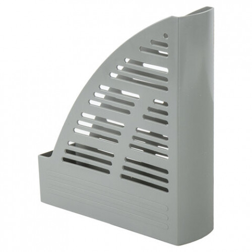 Лоток вертикальный для бумаг BRAUBERG Standard, 245х70х295 мм, серый, 237221