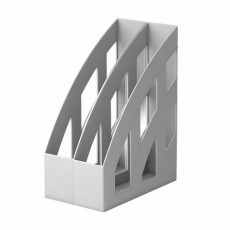 Лоток вертикальный для бумаг КОМПЛЕКТ 2шт., BRAUBERG Modern, 245х75х320 мм, серый, 238029