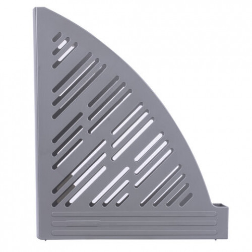 Лоток вертикальный для бумаг BRAUBERG Standard+, 250х90х300 мм, серый, 237225