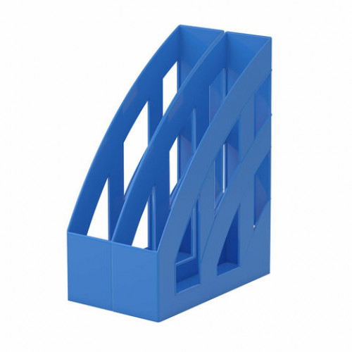 Лоток вертикальный для бумаг КОМПЛЕКТ 2шт., BRAUBERG Modern, 245х75х320 мм, синий, 238031