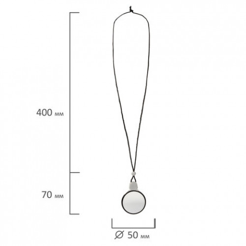 Лупа просмотровая нашейная STAFF, 4-х кратное увеличение, на шнурке, диаметр 50 мм, 455432