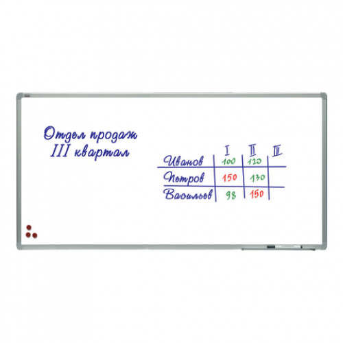 Доска магнитно-маркерная 120х240 см, алюминиевая рамка, лаковое покрытие, 2х3 (Польша), TSA1224