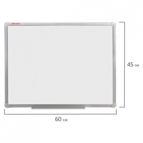 Доска магнитно-маркерная (45х60 см), алюминиевая рамка, ГАРАНТИЯ 10 ЛЕТ, РОССИЯ, BRAUBERG Стандарт, 235520