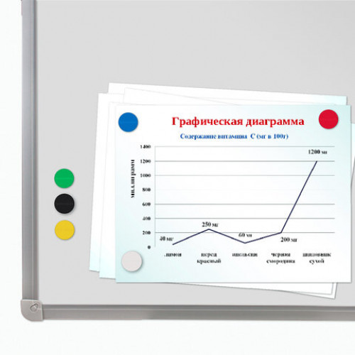 Магниты МОЩНЫЕ 20 мм (МАЛОГО ДИАМЕТРА), НАБОР 6 шт., ассорти, BRAUBERG SUPER, 237477