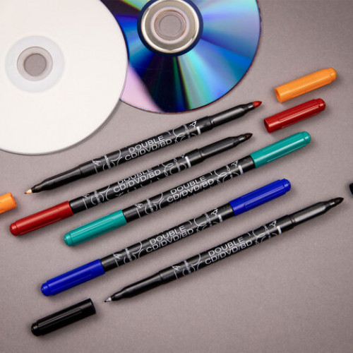 Маркер двусторонний для CD/DVD/BD ЧЕРНЫЙ CENTROPEN, 0,6 мм/2,5 мм, 3616, ш/к 27693, 636160112