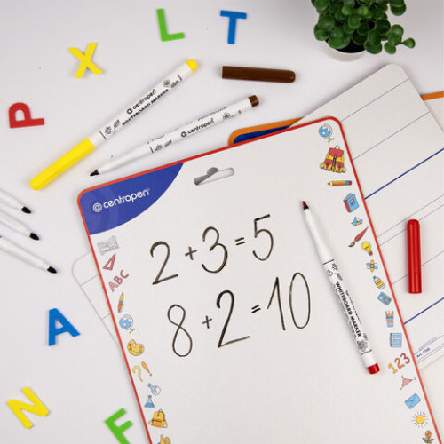 Маркер стираемый для белой доски ЧЕРНЫЙ, CENTROPEN Dry-Wipe, 1-2 мм, 2507, ш/к 26160, 525070112