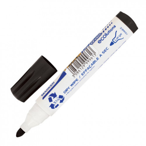 Маркер стираемый для белой доски ЧЕРНЫЙ, BIC Velleda, 1,4-5 мм, эргономичный корпус, 904937
